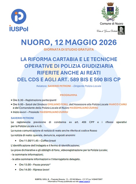 12 Maggio 2026 – Nuoro: La riforma Cartabia