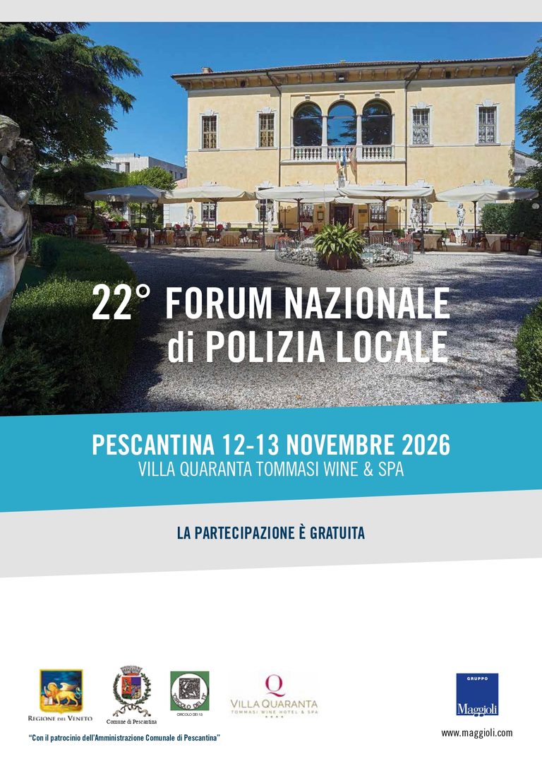 12-13 novembre 2026 – 22° FORUM NAZIONALE DI POLIZIA LOCALE